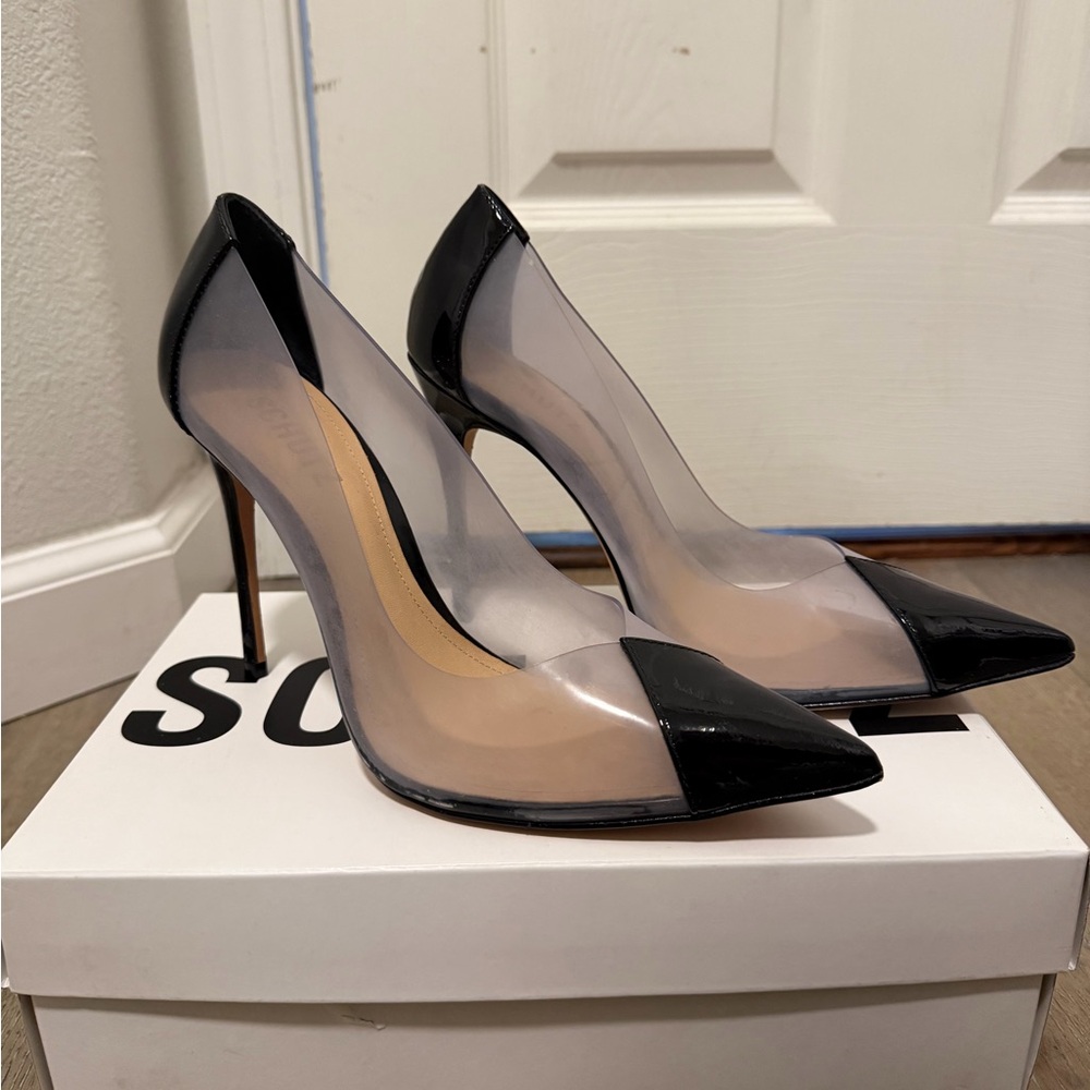 SCHUTZ Black and Transparent Heels